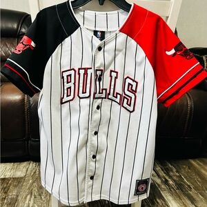 Chicago Bulls Kids Striped Shirt - Black, Red, White